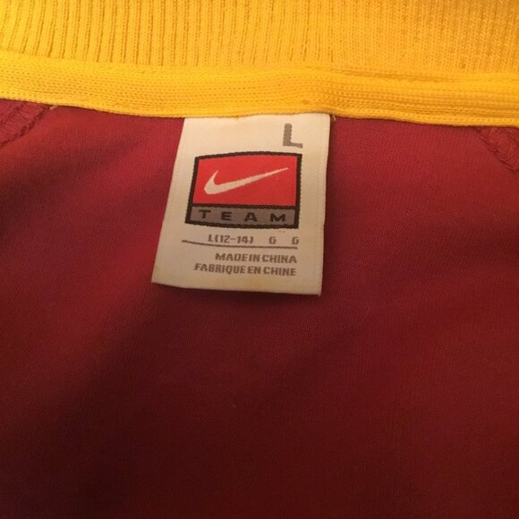 Burgundy and Yellow Zipper Front Jacket Nike Novelty Logo Iowa State 58 - Picture 2 of 7